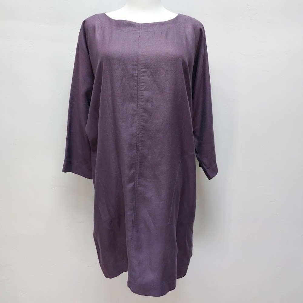 Wilfred Tunic Dress Women's XS Purple Viscose Boatneck Lagenlook Oversized